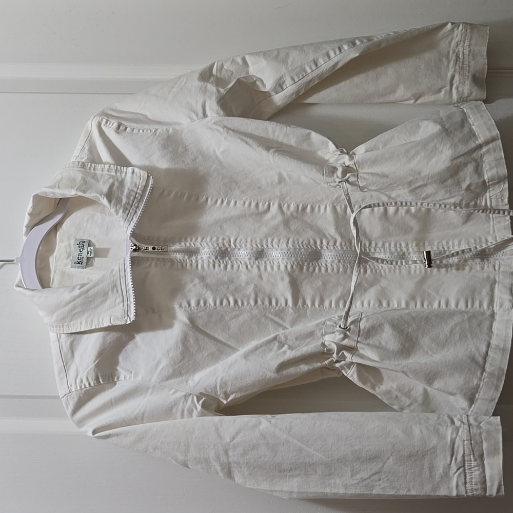 Keneth White Utility Jacket Lightweight Cotton Blend